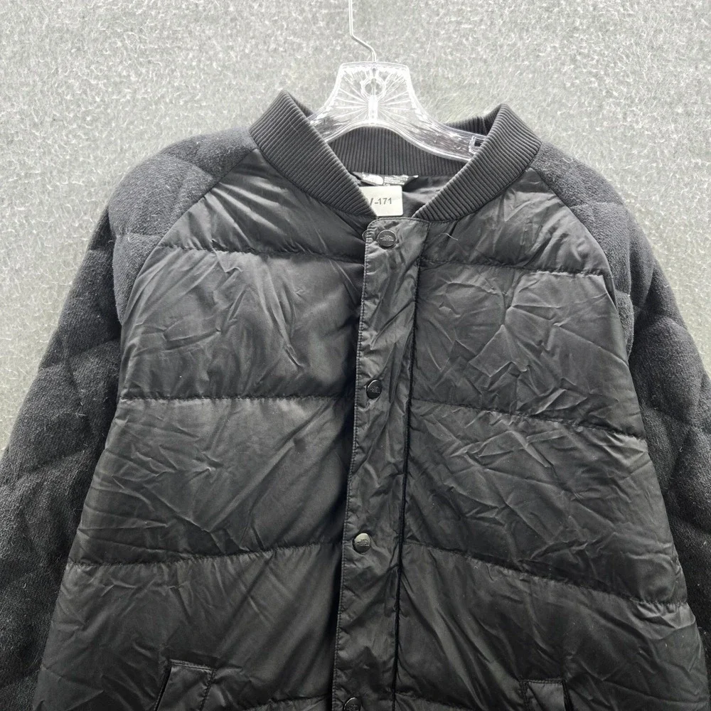 The North‎ Face Men Jacket Large Black Goose Down Puffer Bomber Quilted Full Zip